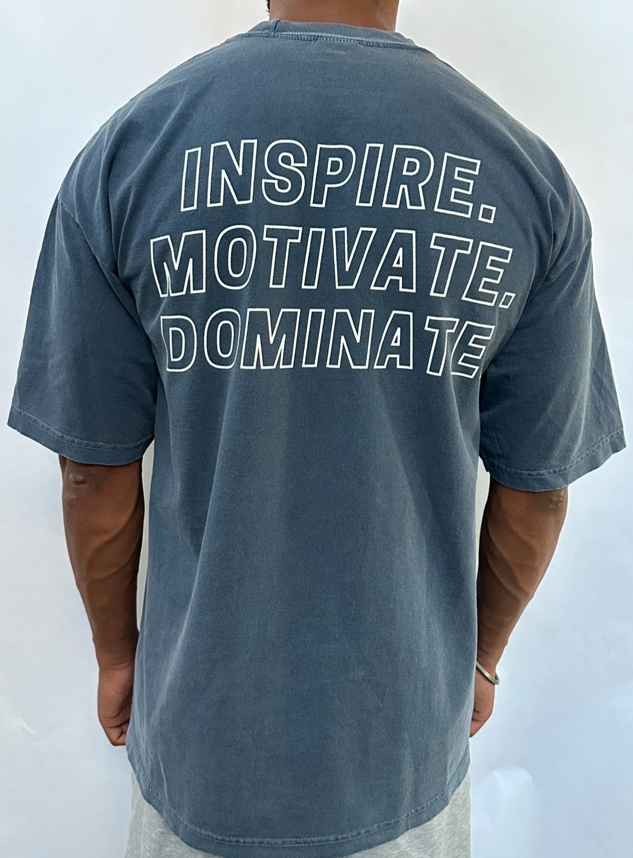 Gains Haus Athletic Apparel Men's Inspire Motivate Dominate Tee 100% Cotton