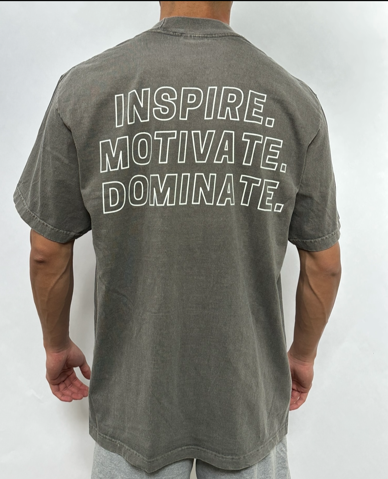 Gains Haus Athletic Apparel Men's Inspire Motivate Dominate Tee 100% Cotton